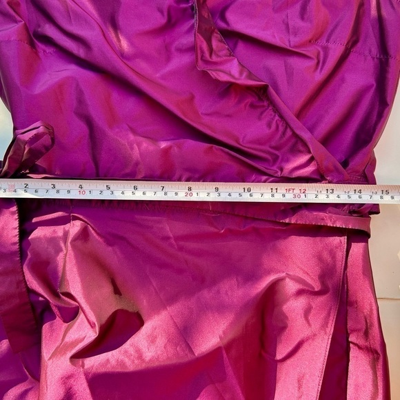 FRANCO Mirabelli fuchsia pink purple wrap ruffles dress - Picture 7 of 8